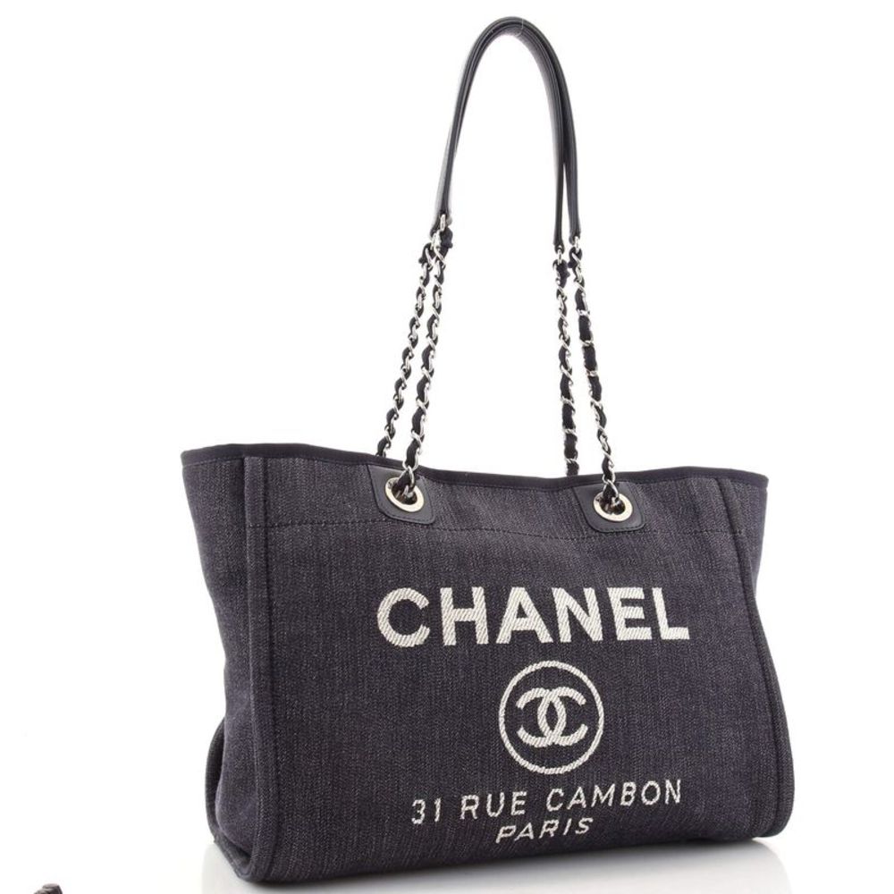 Chanel Deauville Tote Denim Small Blue - Picture 2 of 7